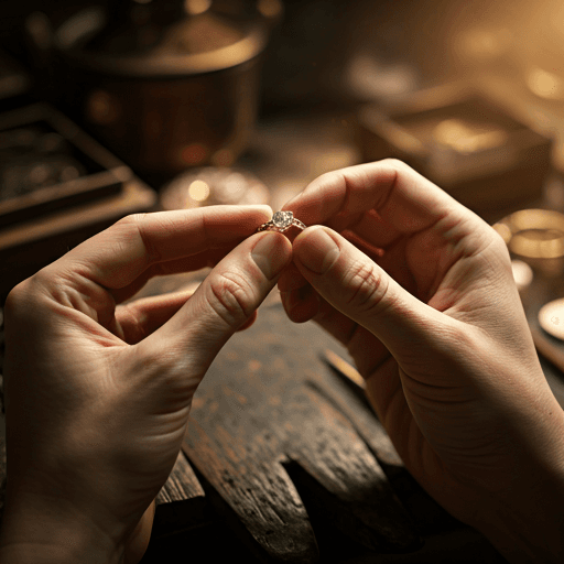 Master artisan crafting gold jewellery