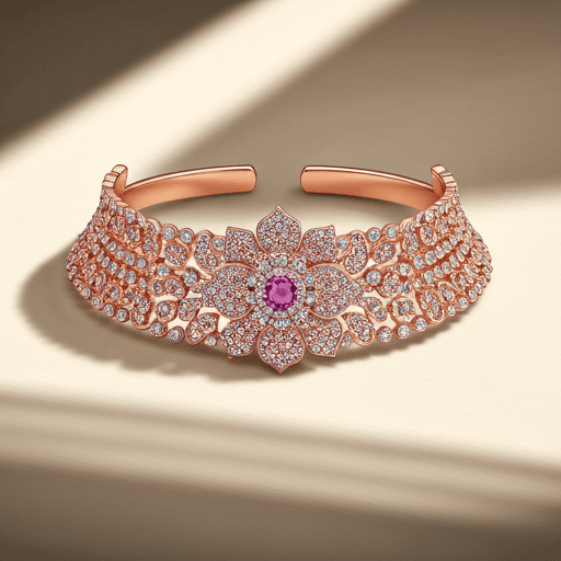 Traditional gold bridal choker necklace