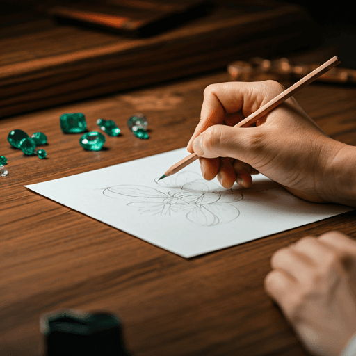 Artisan creating a custom gold jewellery design